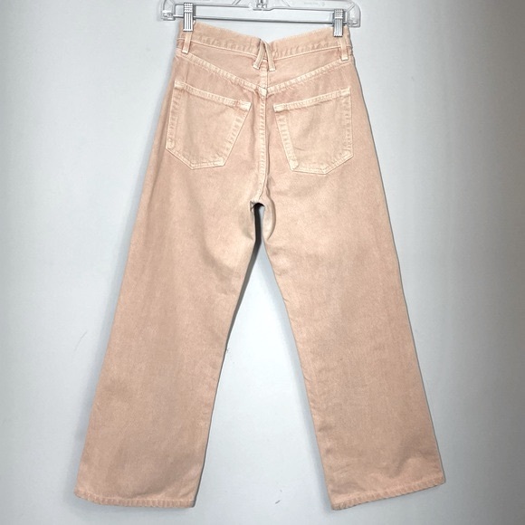 SLVRLAKE Grace High Rise Ankle Jeans Size 24 Dusty Pink Coral Wide Leg USA Made - Picture 7 of 16